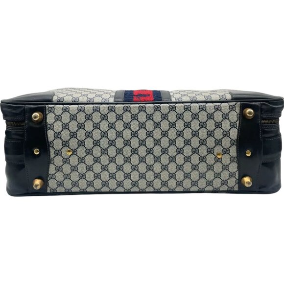 304299BG (EH) Gucci Carry Case Sherry Line Navy Blue PVC - Picture 6 of 13